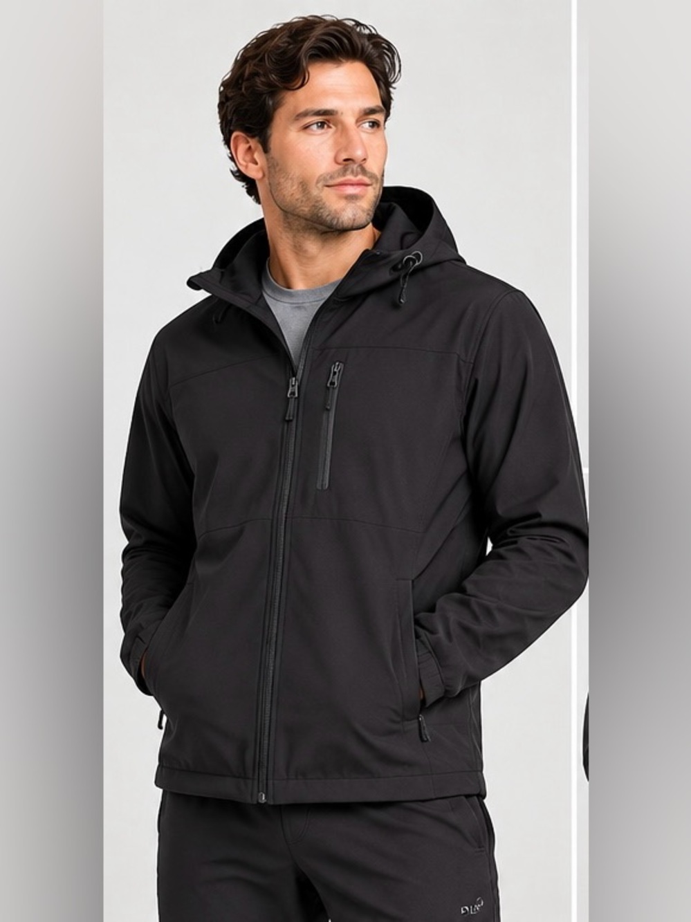 VRST Pinnacle Fleece Hooded Full Zip Jacket Black Water-Resistant Performance